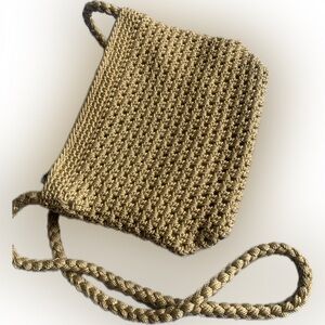 LINA tan crochet summer purse